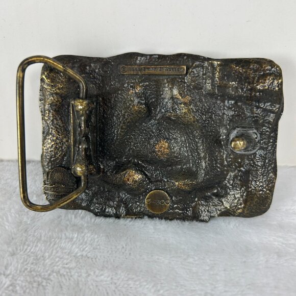 Vintage 1989 Smith & Wesson Bergamont Absolute Reliability Brass Belt Buckle - Picture 5 of 6